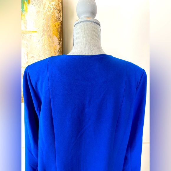 LÍNEA BY LOUIS DELL’OLIO 💙BLUE💙 V-NECK ZIP FRONT JACKET PLUS SIZE 14 🌟NWOT🌟 - Picture 9 of 16